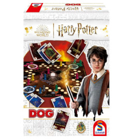 Box für das Harry Potter DOG Brettspiel mit Harry Potter und bunten Spielfiguren auf dem Cover.