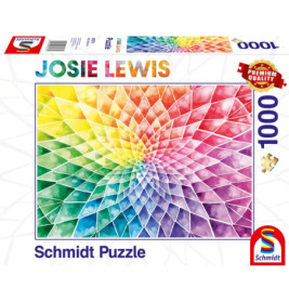 Buntes Spiralpuzzle mit geometrischem Muster, Josie Lewis, 1000 Teile, von Schmidt Puzzle.