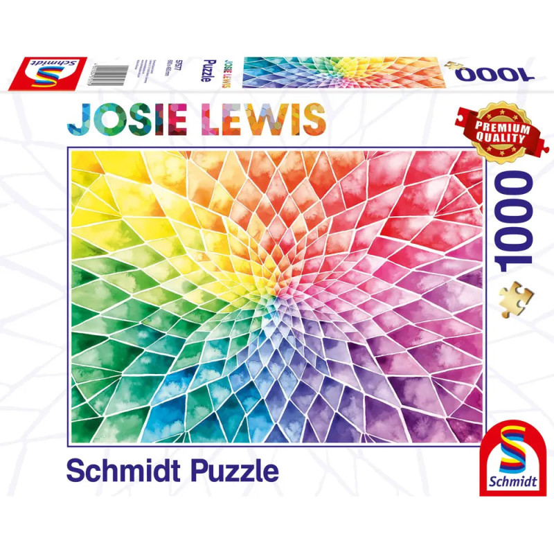 Buntes Spiralpuzzle mit geometrischem Muster, Josie Lewis, 1000 Teile, von Schmidt Puzzle.