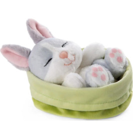 Kuscheltier Sleeping Pets Hase grau 12cm im grünen Körbchen