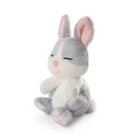 Kuscheltier Sleeping Pets Hase grau 12cm im grünen Körbchen