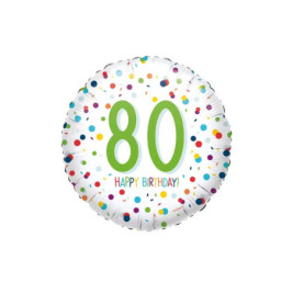 Standard EU Confetti Bday 80 Folienballon S40 verpackt