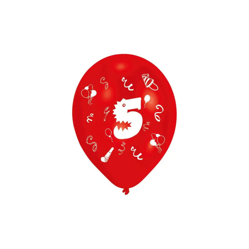 8 Latexballons 5 2-seitig bedruckt 25,4 cm/10''