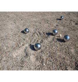 Boccia Set,2x3 Stahlkugeln+Zielkugel in Tragetasche