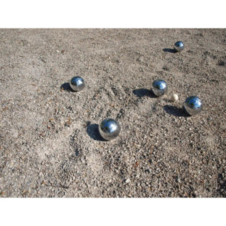 Boccia Set,2x3 Stahlkugeln+Zielkugel in Tragetasche