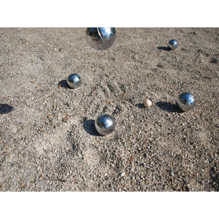 Boccia Set,2x3 Stahlkugeln+Zielkugel in Tragetasche