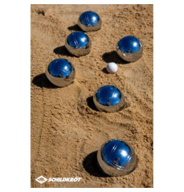Boccia Set,2x3 Stahlkugeln+Zielkugel in Tragetasche