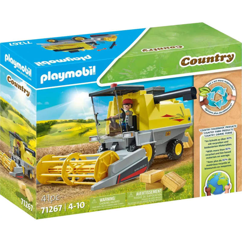 Playmobil Country Set mit gelbem Mähdrescher, Spielfigur, 41 Teile. Für Kinder von 4-10 Jahren geeignet.