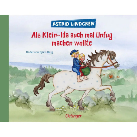 Buchcover: Zwei Kinder reiten auf einem weißen Pferd über eine Wiese, im Hintergrund stehen Bäume. Buchcover: Zwei Kinder reiten auf einem weißen Pferd über eine Wiese, im Hintergrund stehen Bäume.