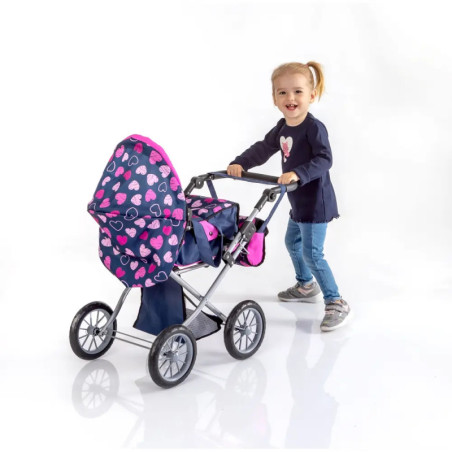 Amia Puppenwagen ''Herz'', mit Tasche