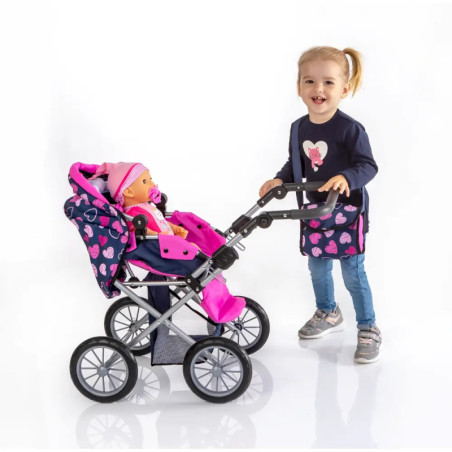 Amia Puppenwagen ''Herz'', mit Tasche