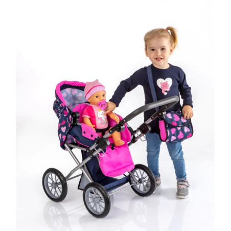 Amia Puppenwagen ''Herz'', mit Tasche