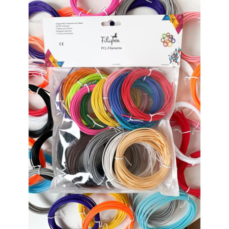 Filapen PCL Filamente 1,75mm - 100 meter Packung, 15 unterschiedliche Farben