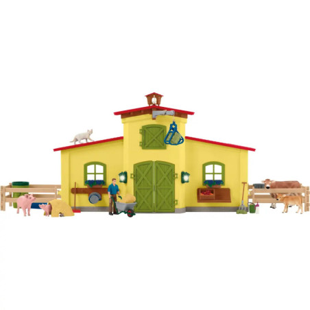schleich® Farm World 42605 Großer Stall mit Tieren und Zubehör