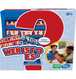 Kinder spielen die deutsche Version von Wer ist es? Charakterkarten sind sichtbar.