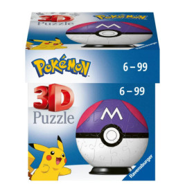 Pokémon 3D Puzzle von Ravensburger mit Master Ball und Pikachu, geeignet für Kinder ab 6 Jahren bis 99 Jahre.