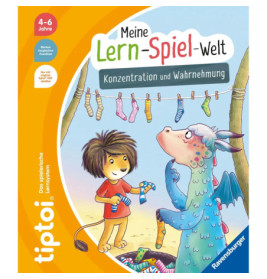 Illustration: Löwe und Drache suchen am Strand Socken. Von einer Spieleschachtel für Kinder von 4-6 Jahren.