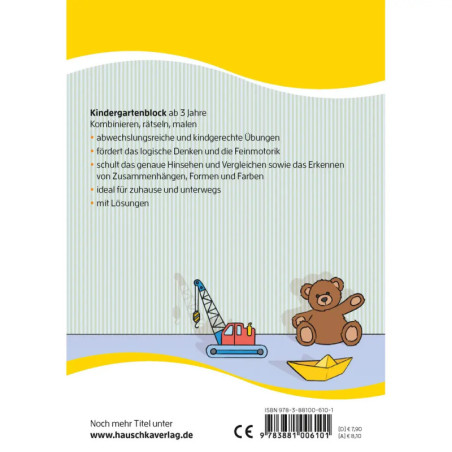 Kindergartenblock ab 3 Jahre - Vergleichen, rätseln und malen