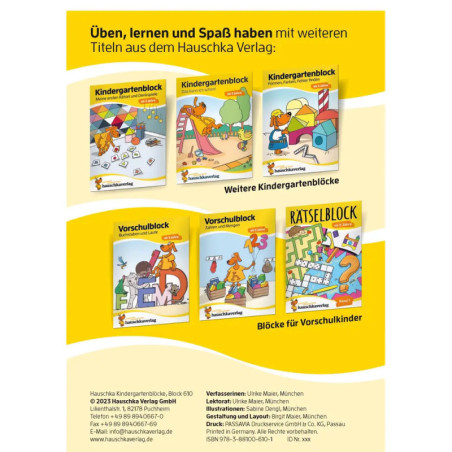 Kindergartenblock ab 3 Jahre - Vergleichen, rätseln und malen