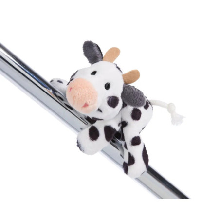 NICI MagNICI Kuh Cowluna, 12cm groß, Magnettier aus recyceltem Plüsch ideal als Notizhalter auf Weiß.