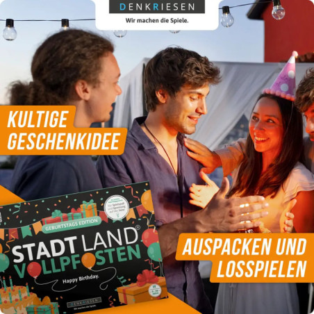 STADT LAND VOLLPFOSTEN - GEBURTSTAGS EDITION - Happy Birthday (DinA4-Format)
