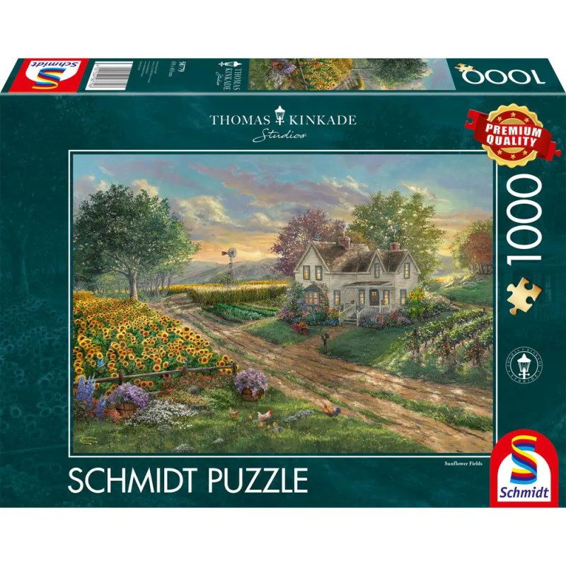Puzzle Thomas Kinkade Sonnenblumenfelder 1000Teile