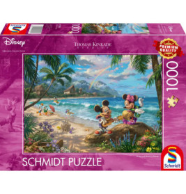 Puzzle Thomas Kinkade Disney, Mickey and Minnie in Hawaii 1000Teile