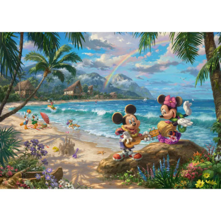 Puzzle Thomas Kinkade Disney, Mickey and Minnie in Hawaii 1000Teile