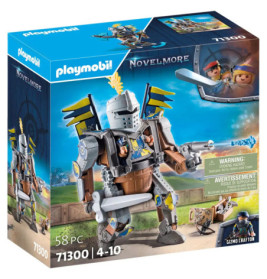 Playmobil Novelmore-Box mit Ritterroboterfigur und zwei Figuren in einer Flugmaschine.