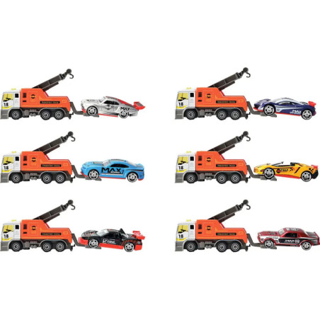 Speedzone D/C Abschleppwagen mit PKW, 6-fach sortiert