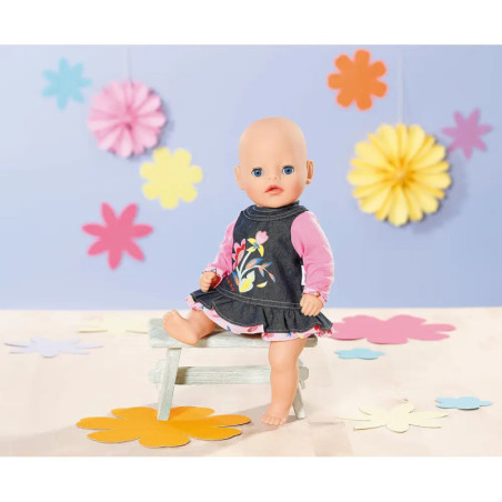 Dolly Moda Jeans Kleid Blumen 36 Dolly Moda Jeans Kleid Blumen 36