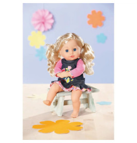 Dolly Moda Jeans Kleid Blumen 36