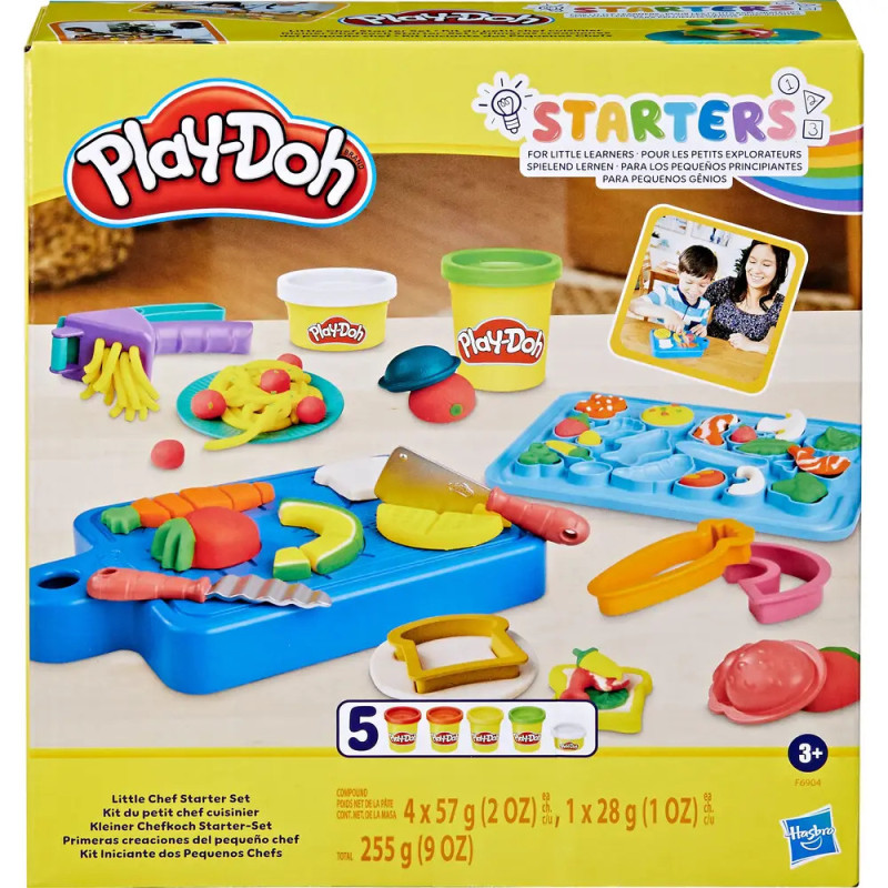 Play-Doh Little Chef Starter Set: Spiellebensmittel, Werkzeuge und bunte Dosen für Kinder ab 3 Jahren.