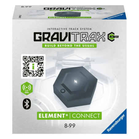 GraviTrax Power Element Connect: Verpackung mit Produktabbildung und Altersangabe 8-99 Jahre.