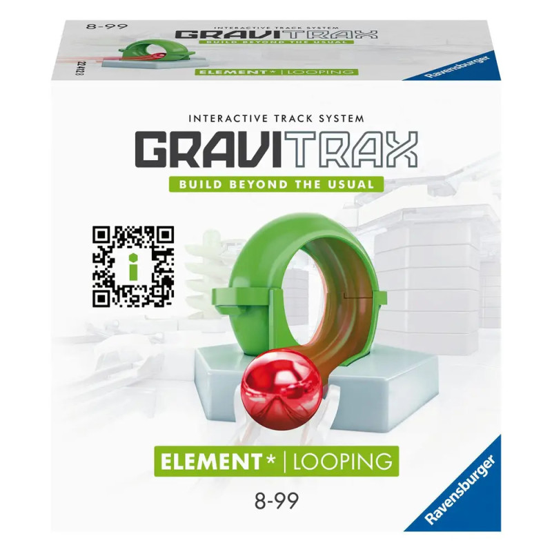 GraviTrax Looping Element Box mit roter Kugel im grünen Looping, empfohlen für Kinder von 8 bis 99 Jahren. GraviTrax Looping Element Box mit roter Kugel im grünen Looping, empfohlen für Kinder von 8 bis 99 Jahren.