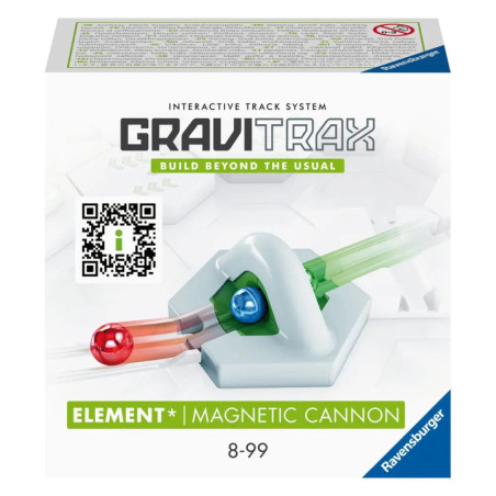 GraviTrax Magnetic Cannon Box mit Starter, roter Kugel und Altersangabe 8-99 Jahre.