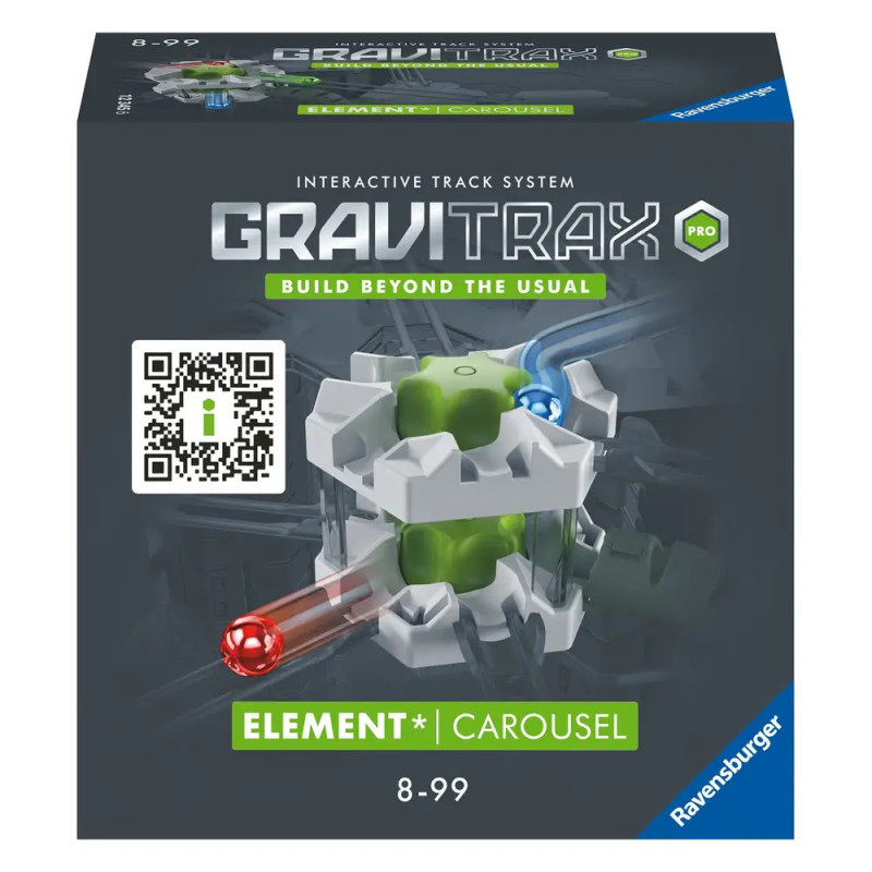 GraviTrax Pro Element Karussell: Box mit grünen/grauen Teilen, roter/blauer Kugel. Geeignet für 8-99 Jahre. GraviTrax Pro Element Karussell: Box mit grünen/grauen Teilen, roter/blauer Kugel. Geeignet für 8-99 Jahre.