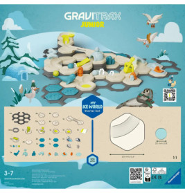 Ravensburger GraviTrax Junior Starter-Set L Ice - Erweiterbare Kugelbahn für Kinder, Murmelbahn aus