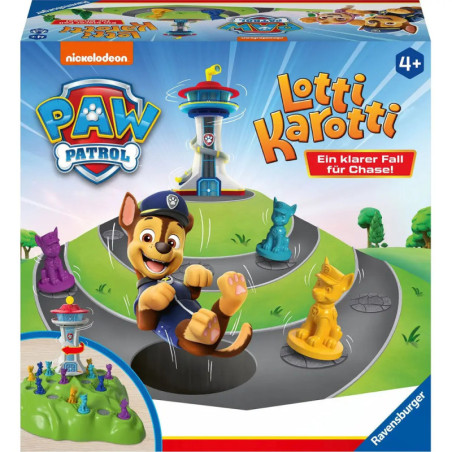 Paw Patrol Lotti Karotti Spielbox mit Chase sowie bunten Hunde- und Katzen-Spielsteinen. Paw Patrol Lotti Karotti Spielbox mit Chase sowie bunten Hunde- und Katzen-Spielsteinen.