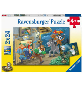 Ravensburger Kinderpuzzle - 05719 Märchenstunde - 2x24 Teile Puzzle für Kinder ab 4 Jahren