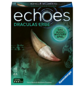 Box von echoes: Draculas Erbe mit einem Fangzahn, grünem Gesicht und leuchtenden Symbolen.