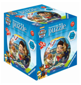 Blaue Paw Patrol Ravensburger 3D-Puzzlebox mit Figurenabbildungen, 54 Teilen und 27 cm Größe.