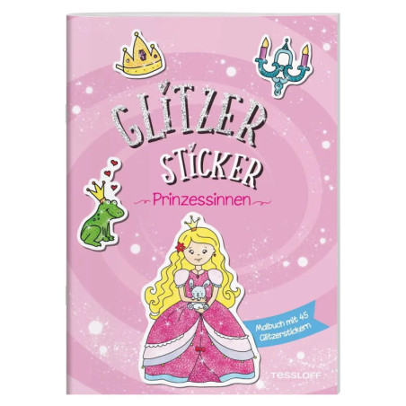 Glitzer Sticker Malbuch. Prinzessinnen Glitzer Sticker Malbuch. Prinzessinnen