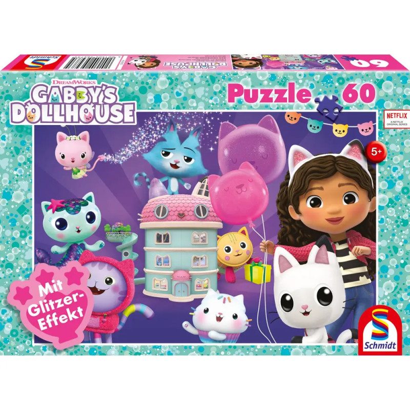 Puzzle Gabby's Dollhouse Geburtstagsfeier im Puppenhaus 60Teile