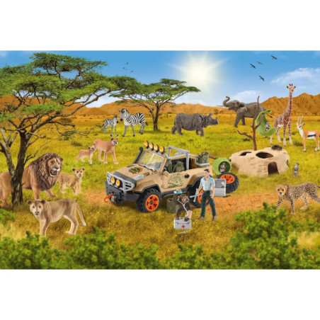 Puzzle Schleich Wild Life, In der Sarvanne mit Add-on 60Teile