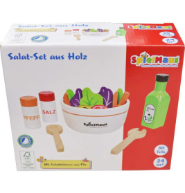Spielmaus Küche Salat-Set aus Holz, 30 Teile