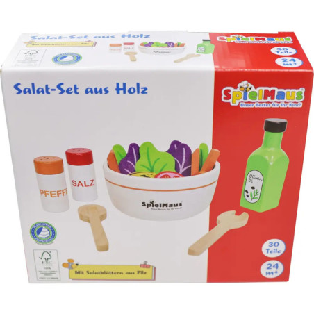 Spielmaus Küche Salat-Set aus Holz, 30 Teile
