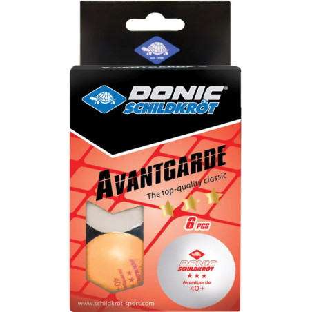 Donic-Schildkröt - TT-Ball 3-Stern AVANTGARDE POLY 40+, mixed 3 white/ 3orange