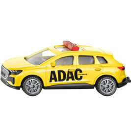 Gelber Spielzeug-SUV mit ADAC-Logo und rotem Dachbalken, seitlich betrachtet.