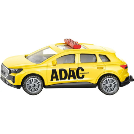 Gelber Spielzeug-SUV mit ADAC-Logo und rotem Dachbalken, seitlich betrachtet.